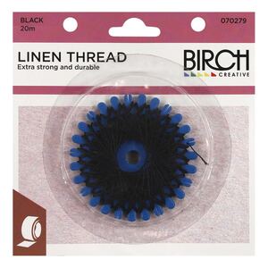 Birch BLACK Linen Thread 20m 100% Linen For Saddlery Canvas Upholstery Etc.