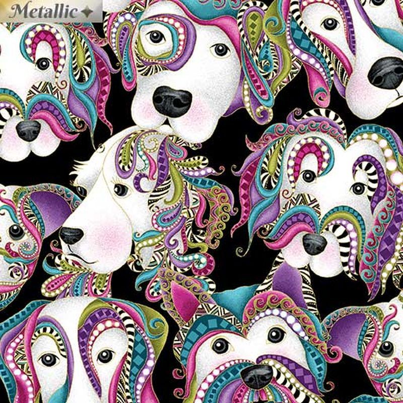 dog-on-it-let-s-face-it-black-multi-print-by-benartex-fabrics-110cm-wide-per-metre