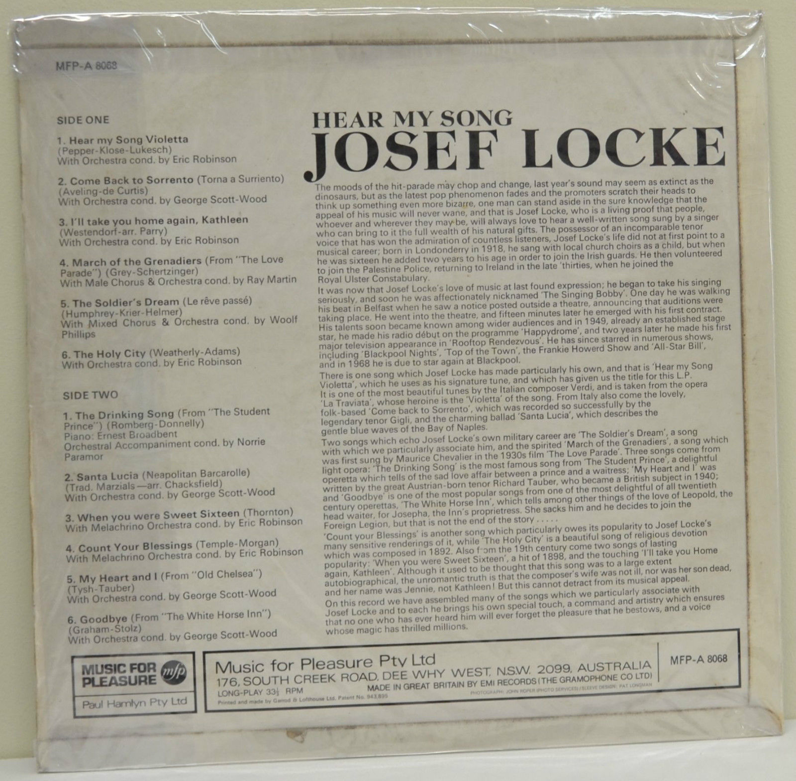 Josef Locke Hear My Song Vinyl Lp Record L2 Ebay