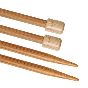 Bamboo Knitting Pins 33cm x 4.50mm, Knobbed Knitting Needles