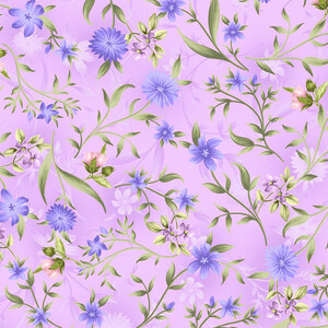 Spring Breeze, Meadow Lilac, Cotton Fabric 110cm Wide (0202-9006)