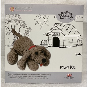 Knitty Critters Crochet Kit DYLAN DOG Includes Hooks, Yarn, Stuffing etc