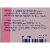 Machine Needle, TWIN UNIVERSAL Size 2.0, 80/12, Pack of 1 Needle