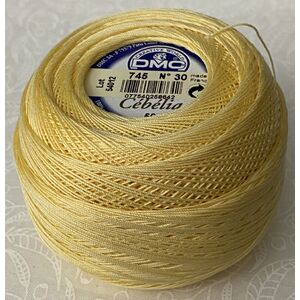 DMC Cebelia 30, #745 Light Pale Yellow, Combed Cotton Crochet Thread 50g