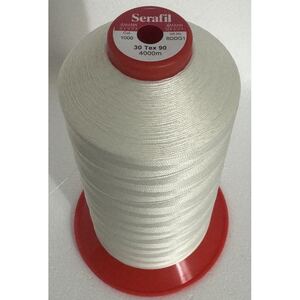 Serafil 4000m #2000 WHITE, No.30 Tex 90 Heavy Duty Thread