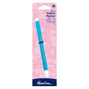 Hemline Wipe-Off Fabric Marker, Clear Blue, Easily Removed