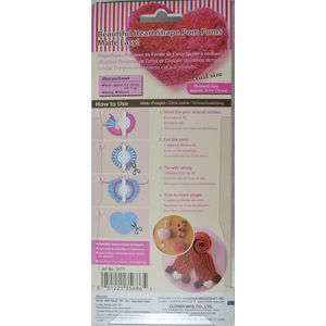 Clover Heart Shaped Pom-Pom Maker Large 70mm (2 3/4") Heart Pom Poms Made Easily