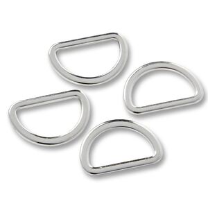 D-Rings, 20mm, Silver-Coloured, 4 per pack #555220