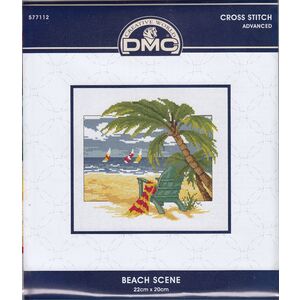 DMC BEACH SCENE Counted Cross Stitch Kit, 22 x 20cm, 14ct Aida, All Included (577112)