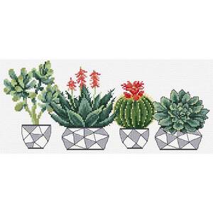 DMC, SUCCULENTS Counted Cross Stitch Kit 585304, 32cm x 14.5cm