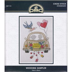 DMC, WEDDING SAMPLER Counted Cross Stitch Kit 587112, 18 x 26cm