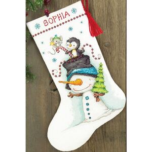 JOLLY TRIO Christmas Stocking Counted Cross Stitch Kit, 40.6cm Long, 70-08937