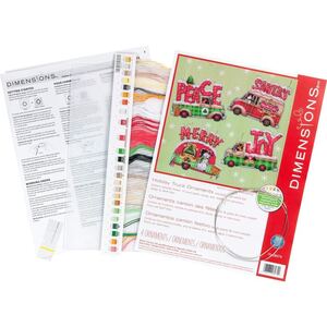 HOLIDAY TRUCK ORNAMENTS Counted Cross Stitch Kit, 70-08974