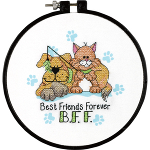 Dimensions BEST FRIENDS FOREVER Stamped Cross Stitch Kit, Learn A Craft 72-73546