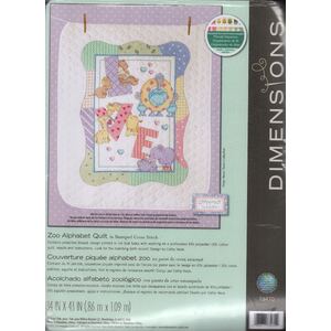 Dimensions ZOO ALPHABET QUILT Stamped Cross Stitch Kit, 73470