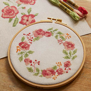 The Tranquil Rose Cross Stitch Duo Kit, DMC Mindful Making BK1955