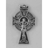 Celtic Crucifix, 45mm Silver Tone Metal Celtic Crucifix Pendant, Made In Italy