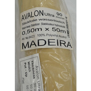 70cm REMNANT Madeira Avalon Ultra Wash Away Embroidery Stabilizer 50cm Wide