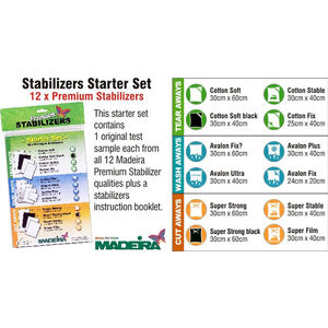 Madeira Stabilizers Starter Set, 12 Premium Stabilizers