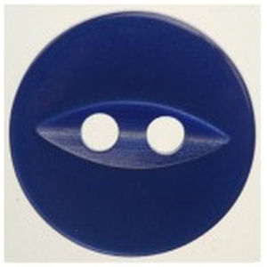 Hemline / Vizzy Buttons Fish Eye 2 Hole 19mm, Pack of 4, ROYAL BLUE