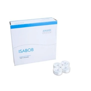 Amann IsaBob, White, 144 Pre-Wound Bobbins, 100% Polyester