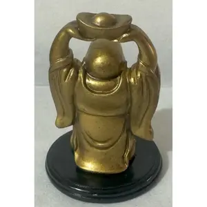 Laughing Buddha - Holding Ingot Above Head 85mm