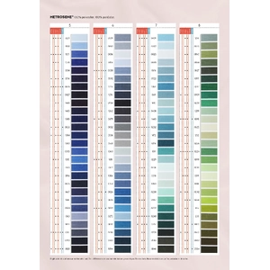 Metrosene Thread Colour Card, Actual Threads, Shade Card