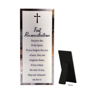 First Reconciliation Mirror Plaque, 80 x 180mm Standing