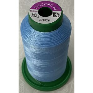 ISACORD 40 #3962 RIVER MIST BLUE 1000m Machine Embroidery Sewing Thread