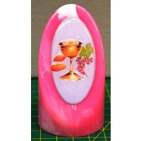 Cone Shaped Communion Plaque, 75mm High, 45mm Diameter, PINK