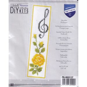 Vervaco ROSE WITH TREBLE CLEF Bookmark Counted Cross Stitch Kit PN-0003137