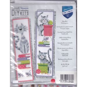 Vervaco CURIOUS CATS Bookmark Counted Cross Stitch Kit PN-0143915