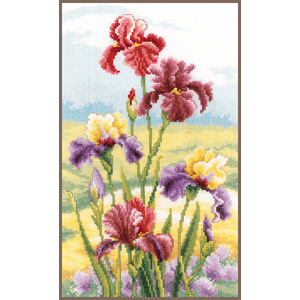 Vervaco IRISES AT DAWN Counted Cross Stitch Kit PN-0146944 (14 Count Fabric)