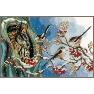 Vervaco OWL & LONG TAILED TITS Counted Cross Stitch Kit PN-0157405