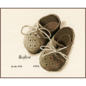 Vervaco FIRST SHOES Birth Record Counted Cross Stitch Kit PN-0164620