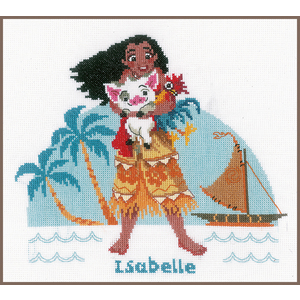 Vervaco DISNEY MOANA Birth Record Counted Cross Stitch Kit PN-0168045