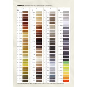 METTLER POLY SHEEN Thread Colour Card, Actual Threads, Shade Card