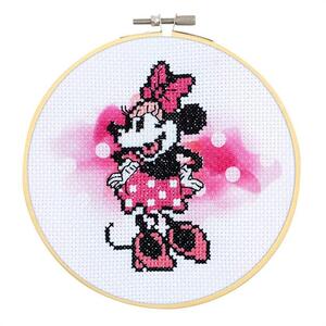 Disney MINNIE No Count Cross Stitch Kit With Hoop 15cm