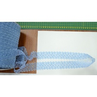 SAXE BLUE 37mm Feather Edge Eyelet Lace, Per metre