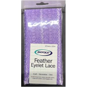 Semco LILAC Feather Edge Eyelet Lace, 37mm x 15m