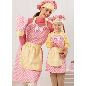 Simplicity Sewing Pattern S3050 Children’s and Misses’ Apron, Mitts and Hat