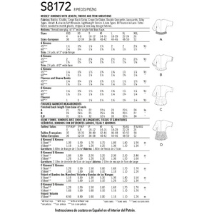 Simplicity Sewing Pattern 8172 Women's Fashion Kimonos with Length, Fabric and Trim Variations