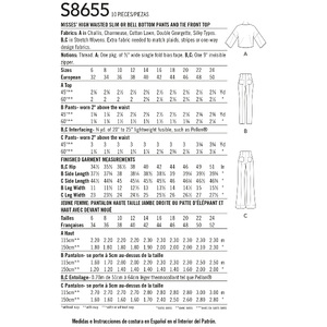 Simplicity Sewing Pattern 8655 Mimi G High Waisted Trousers and Tie Top H5 Sizes 6-14