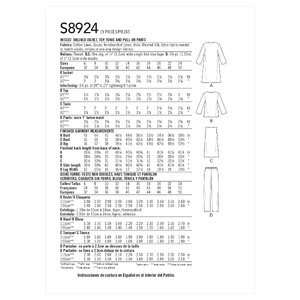 Simplicity Sewing Pattern S8924 Misses' Jacket, Top, Tunic & Pull-on Pants U5 Sizes 16-24