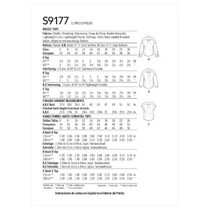 S9177 MISSES' TOPS Simplicity Sewing Pattern 9177