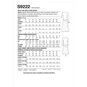 S9222 MISSES' KNIT DRESS Simplicity Sewing Pattern 9222