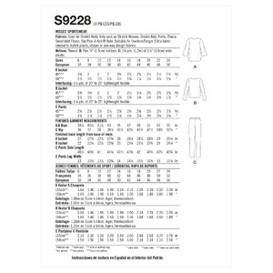 S9228 MISSES' SPORTSWEAR Simplicity Sewing Pattern 9228