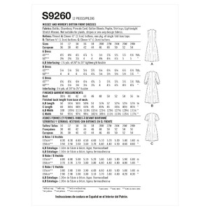 S9260 MISSES' & WOMEN'S DRESS Simplicity Sewing Pattern 9260