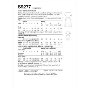 S9277 MISSES & CHILDREN DRESS Simplicity Sewing Pattern 9277