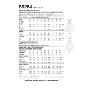 S9284 MISSES' SWEETHEART DRESS Simplicity Sewing Pattern 9284